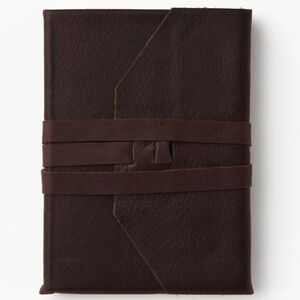 ❤️BUY 2 GET 1 FREE  Wrap Soft Brown Italian Leather Journal Lace Up Tie, Lined